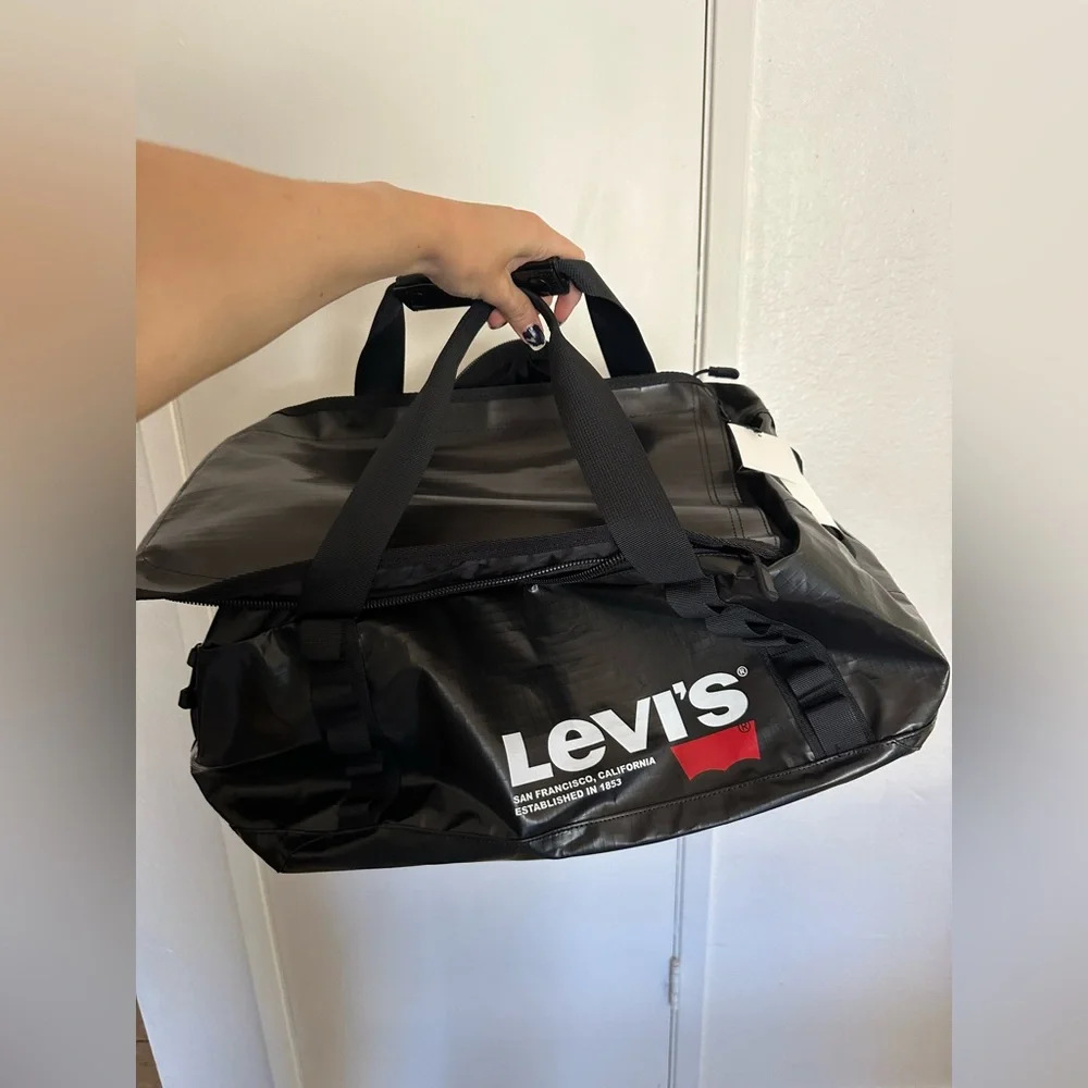 Levi’s black duffel bag backpack